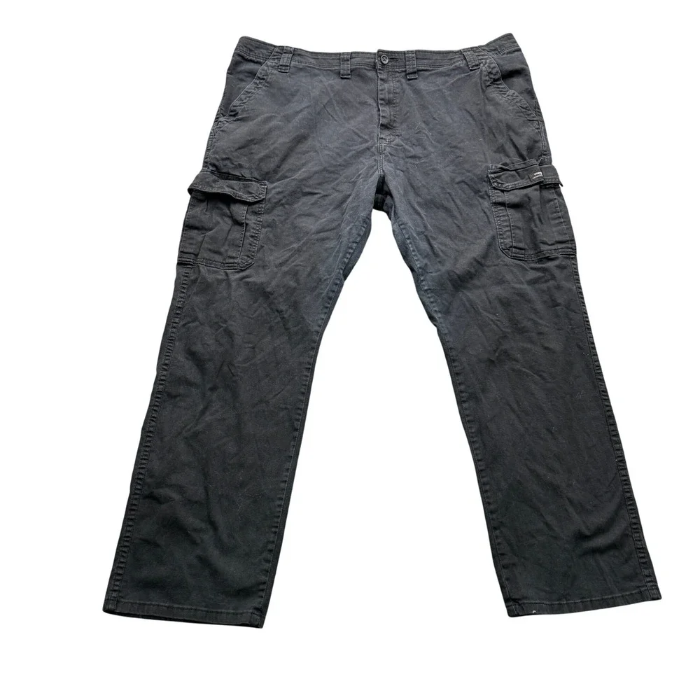 Wrangler Relaxed Fit Cargo Pants Mens 44x32 Black‎ Stretch Workwear Casual
